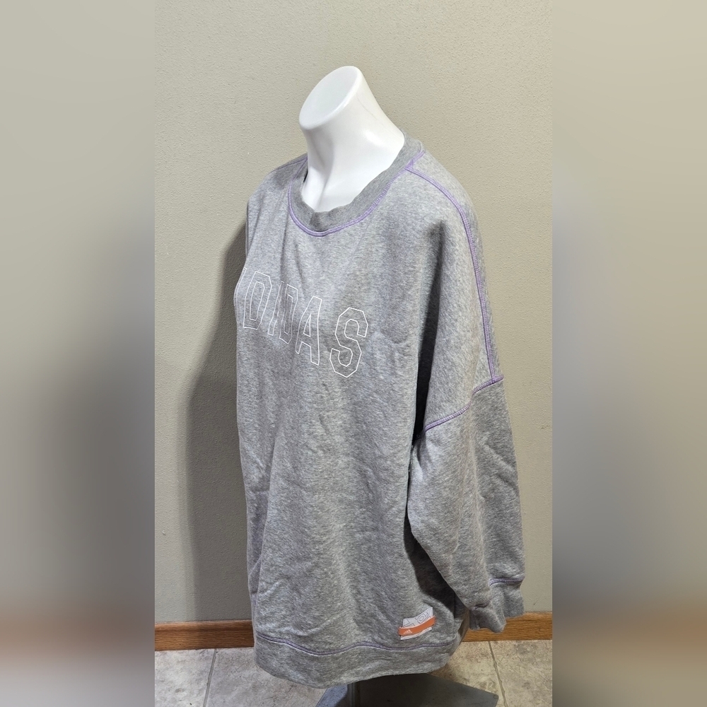 Adidas Womens Sport Statement Boyfriend Crew Pullover Sweater Size XL - Picture 3 of 7